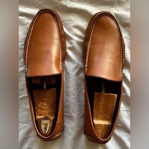 Vintage Polo Brown Leather Drivers w/ White Stitching. Size US 13